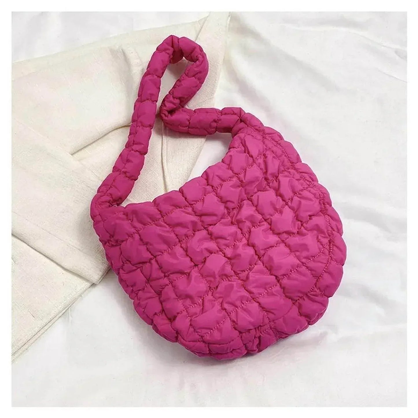 Nylon-Puffer-Tasche Einfarbig Tote Handtasche Beuteltasche