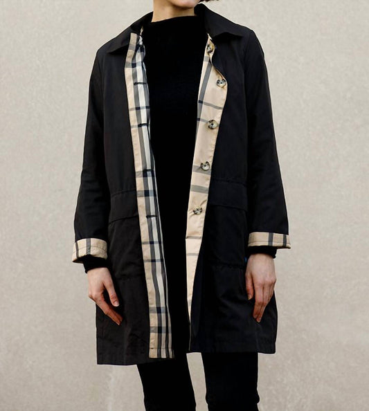 Women's Raintrench With Detachable Hood Rain Trench Coat