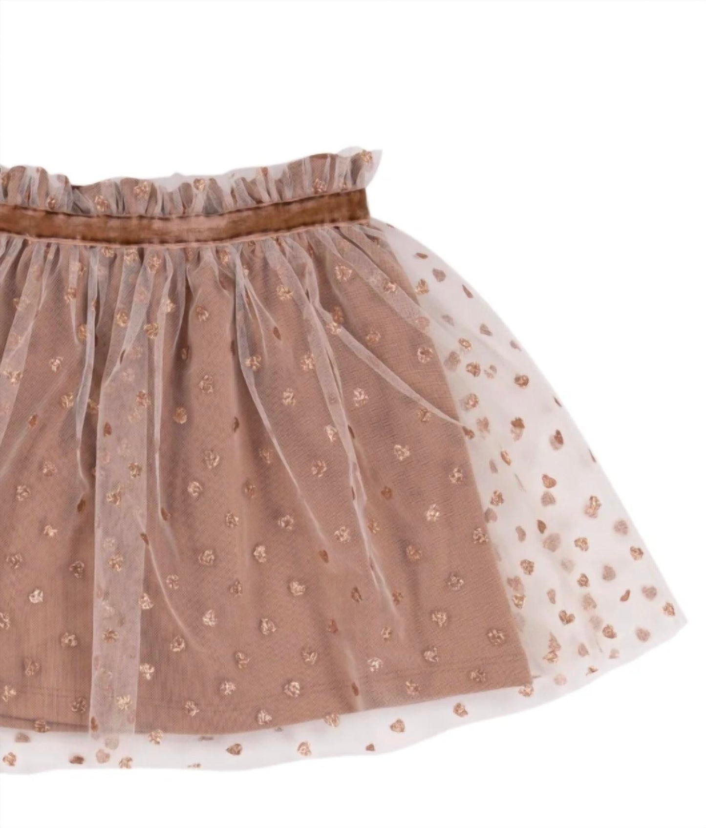 Girl's Jersey Mesh Overlay Skirt