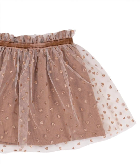 Mädchenrock mit Jersey-Mesh-Overlay