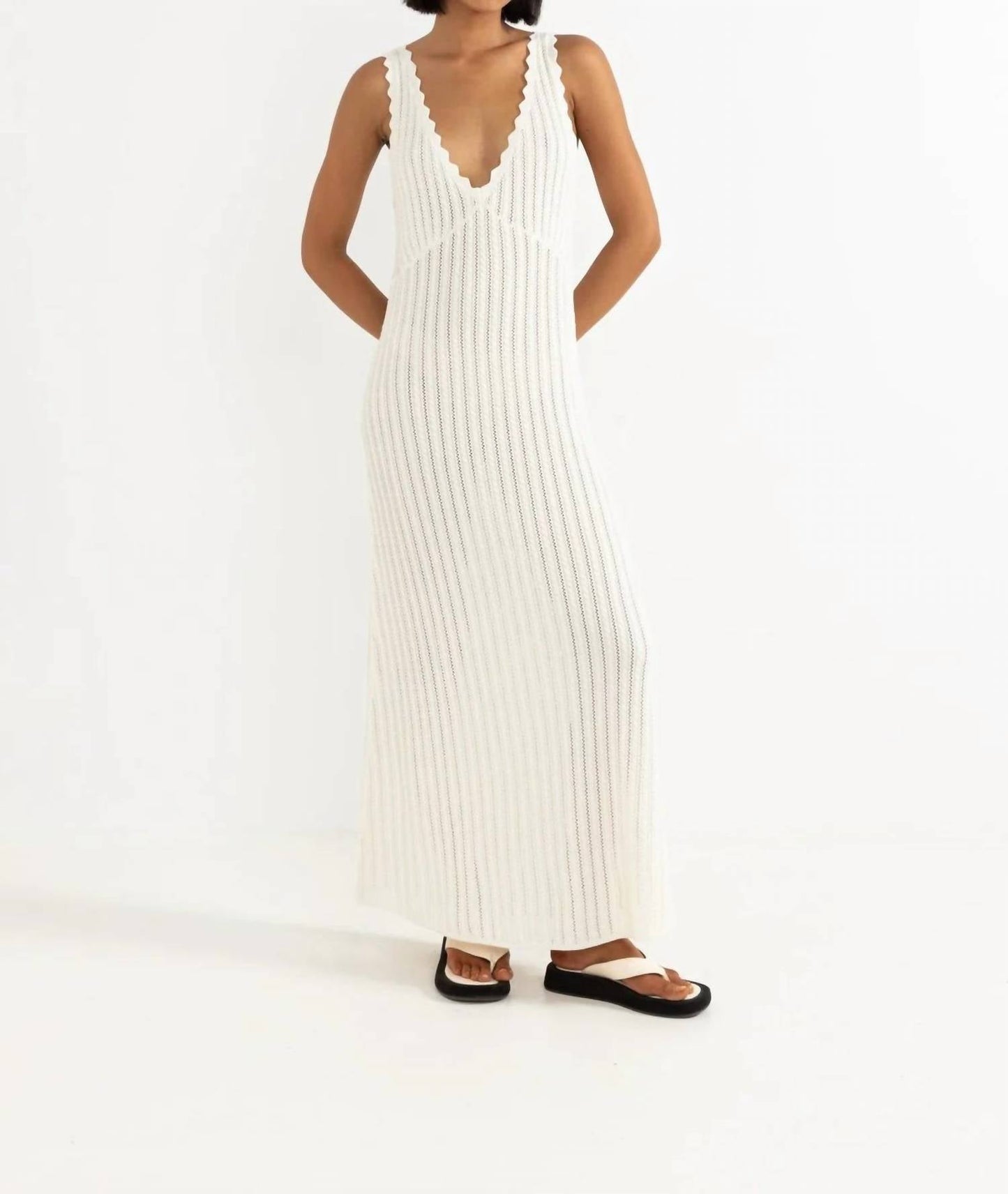 Strickkleid mit Wellenkante