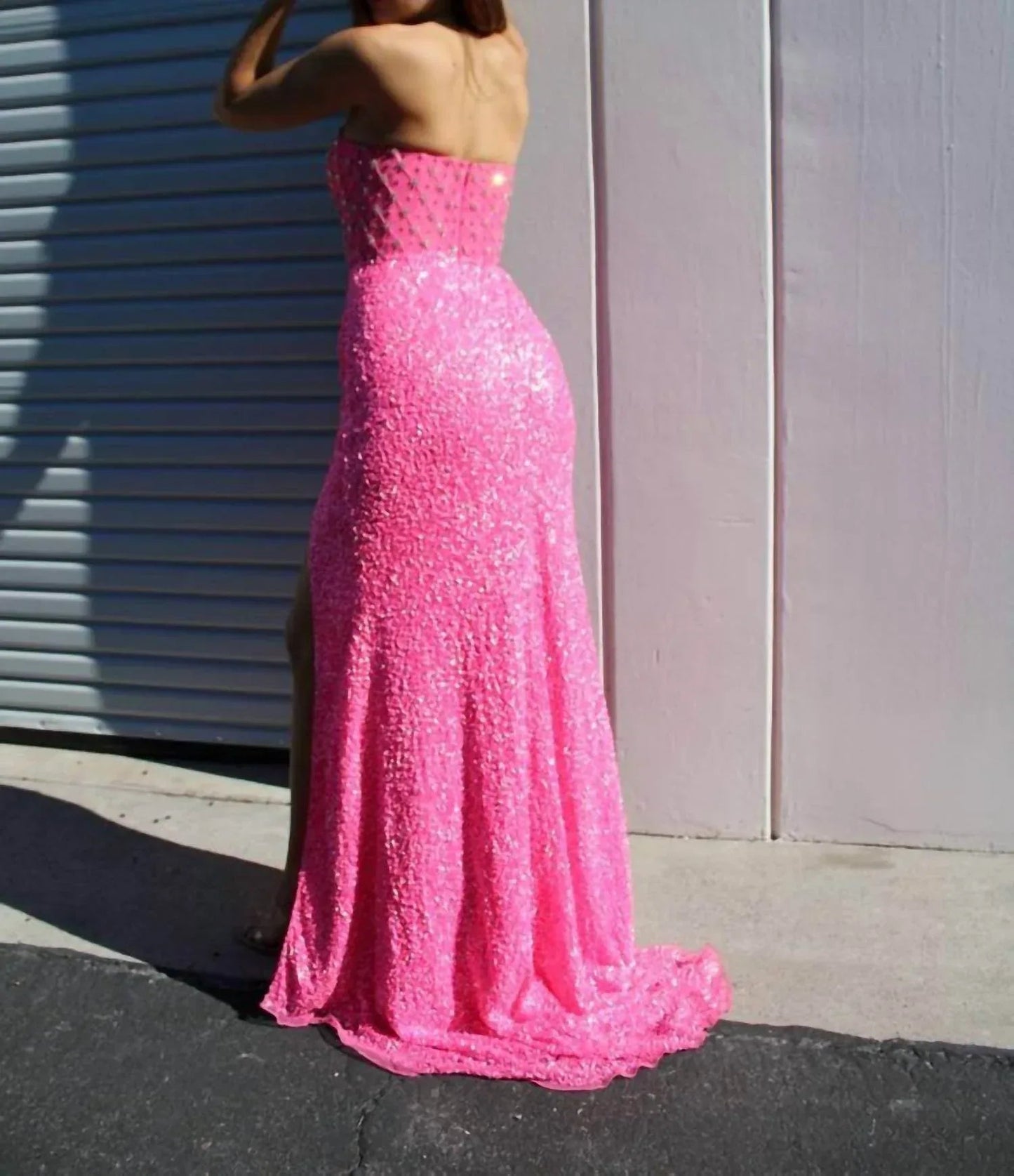 Long Fitted Beaded Formal Prom Dress