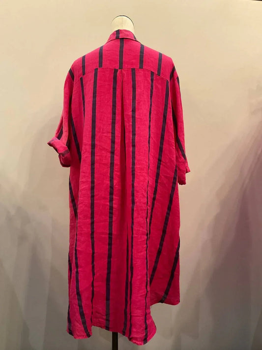 Women's Striped Linen Dress