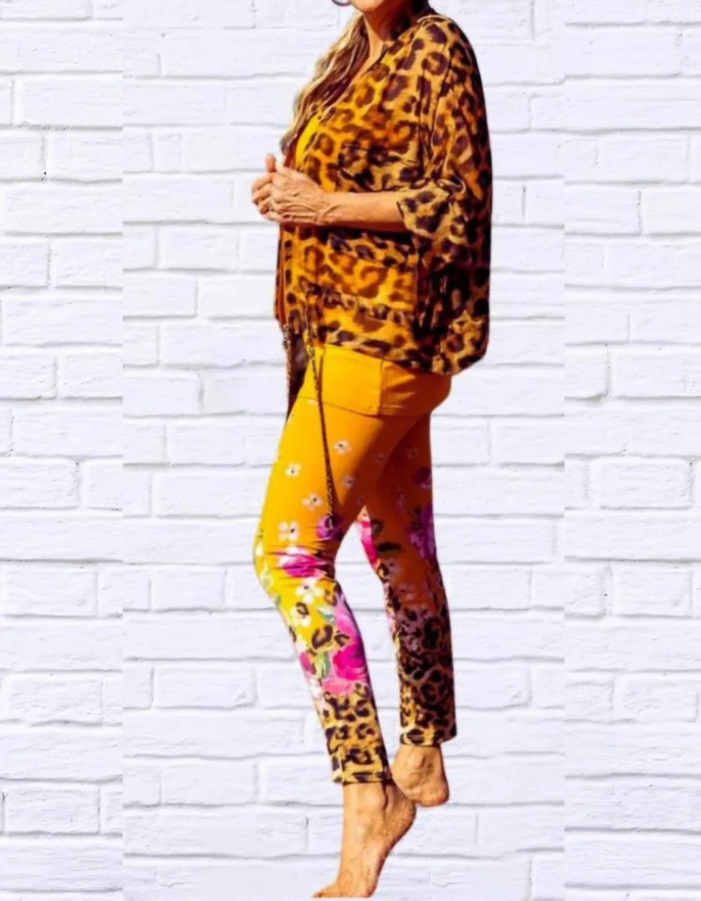 Daniela Sienna Print Stretch Knit Leggings