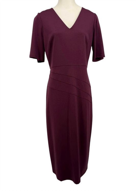 Women's V-neck Short Sleeve Midi Dress