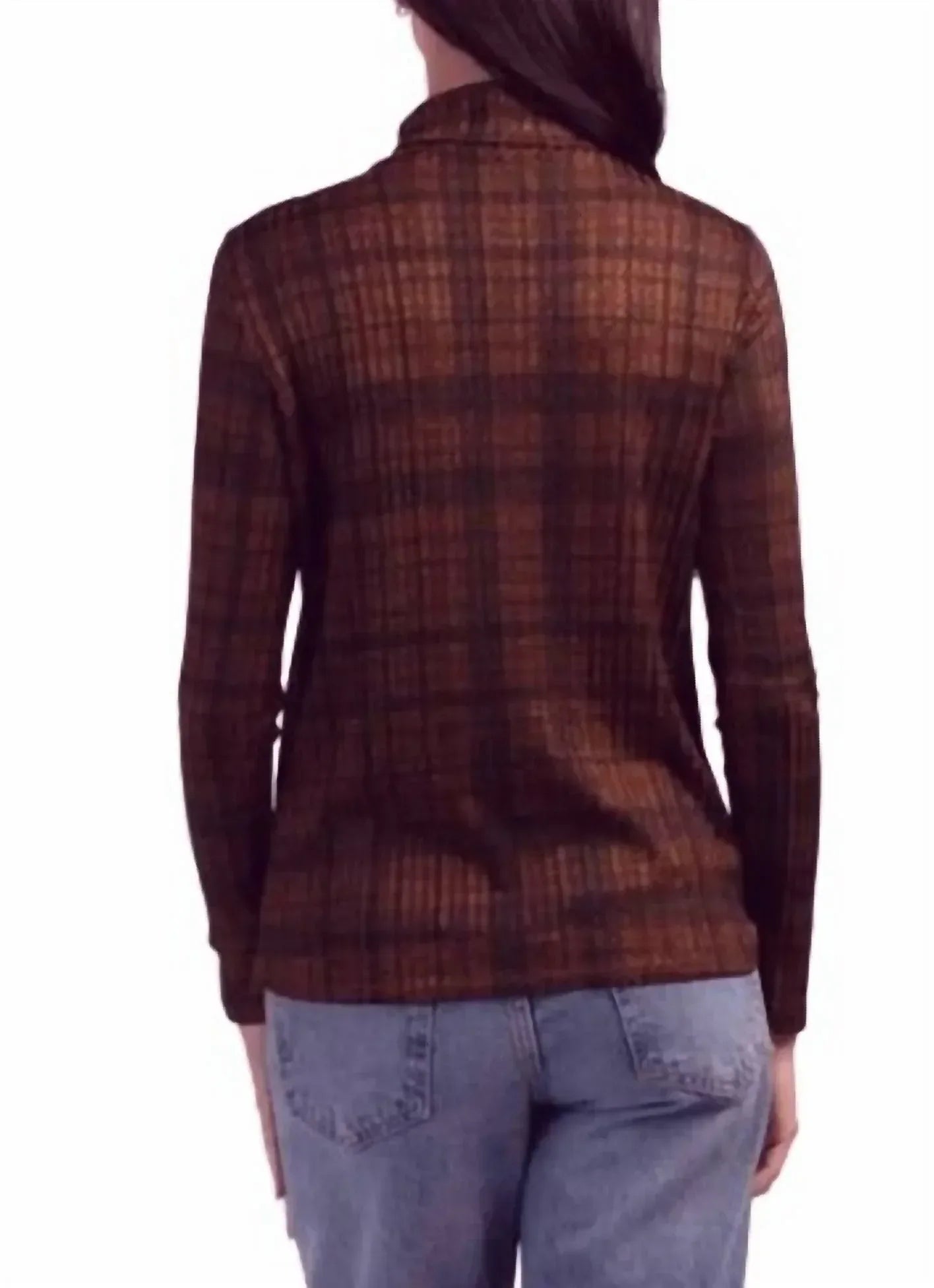 Metallic Turtleneck Top