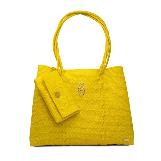 Women's Travel Woven Tote Bag With Clutch