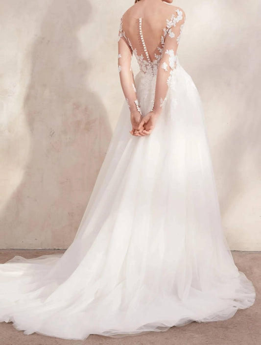 Clarabella Long Sleeve Tulle Wedding Ball Gown