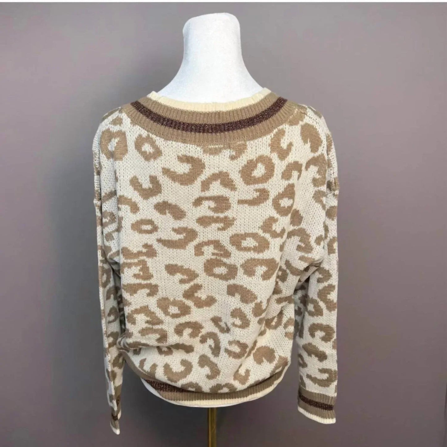 Animal Print Light Knit Winter Sweater
