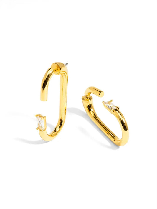 Women's Deconstructed Crystal Link Hoop Earring