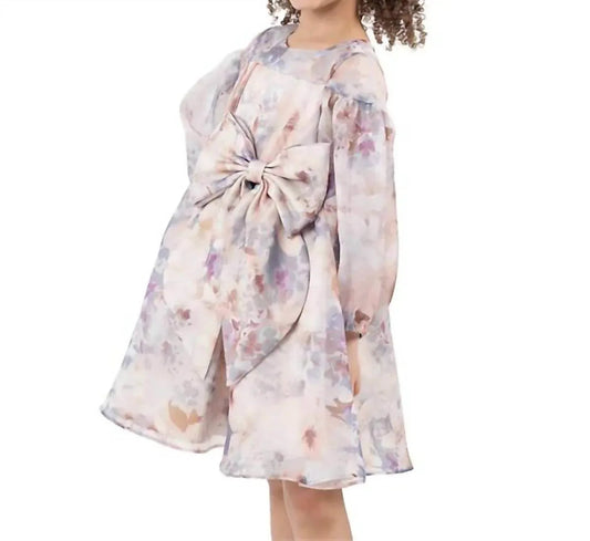 Kleid aus floraler Organza mit Ballonärmeln für Kleinkinder und kleine Mädchen