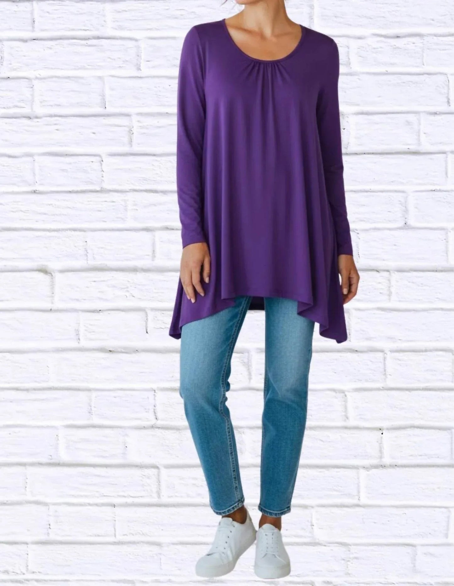 Sibella Pleated Front Long Sleeve Blouse
