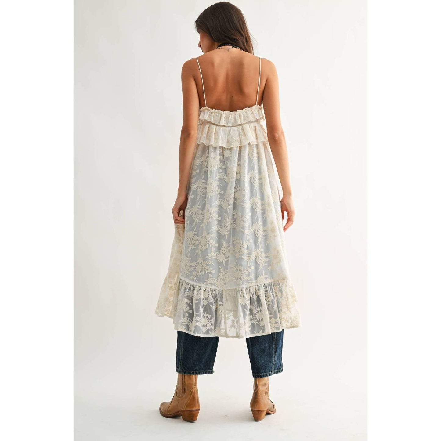 Stevie Sheer Lace Cover Up Top
