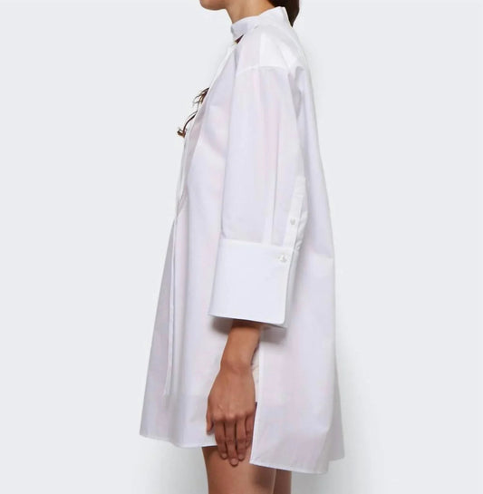 Cotton Popeline Mandarin Collar Top