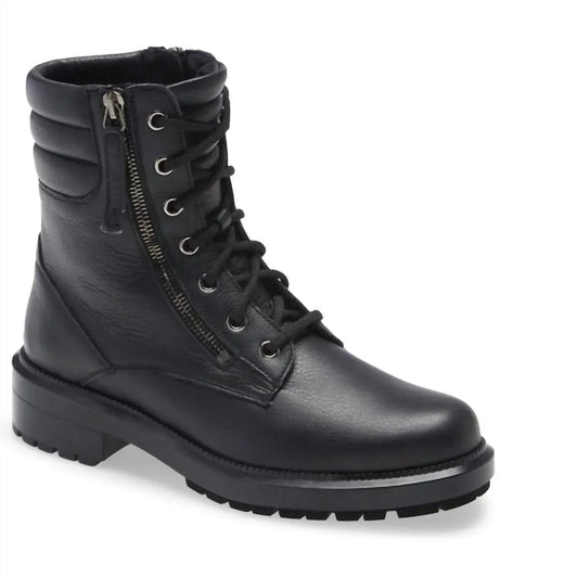 Women's Leather Water Resistant Combat Boots