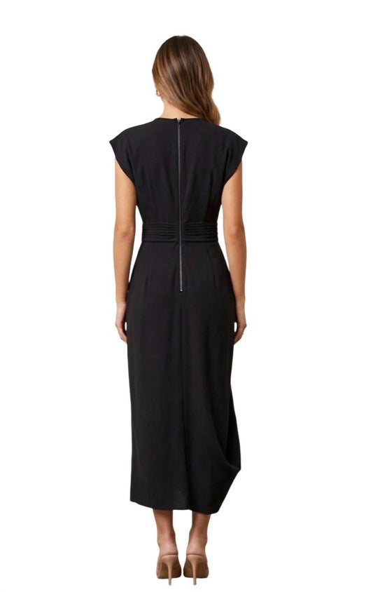 Gathered Waist A-line Midi Dress