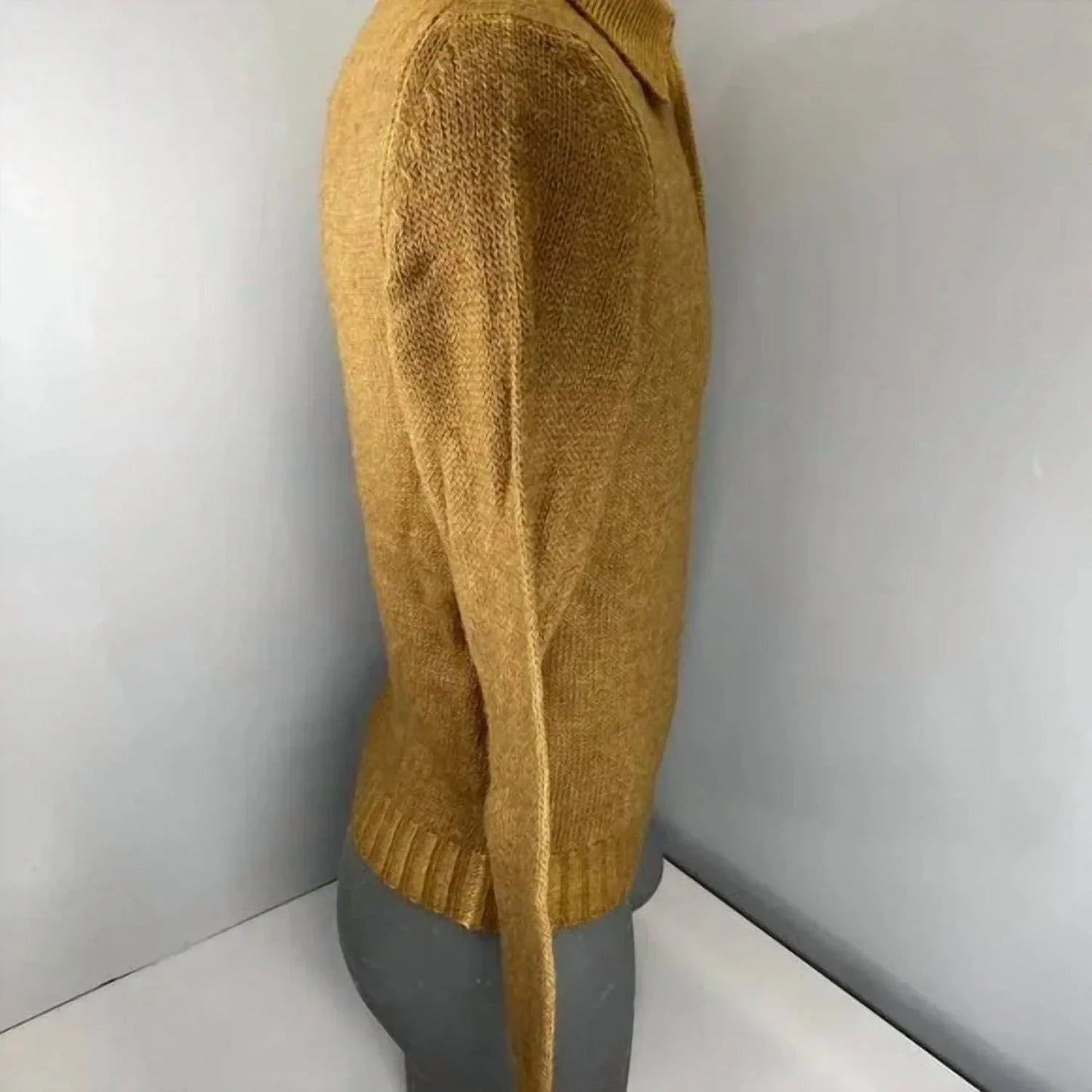 Herren-Pullover mit Kragen aus Wolle und Alpaka-Mischung
