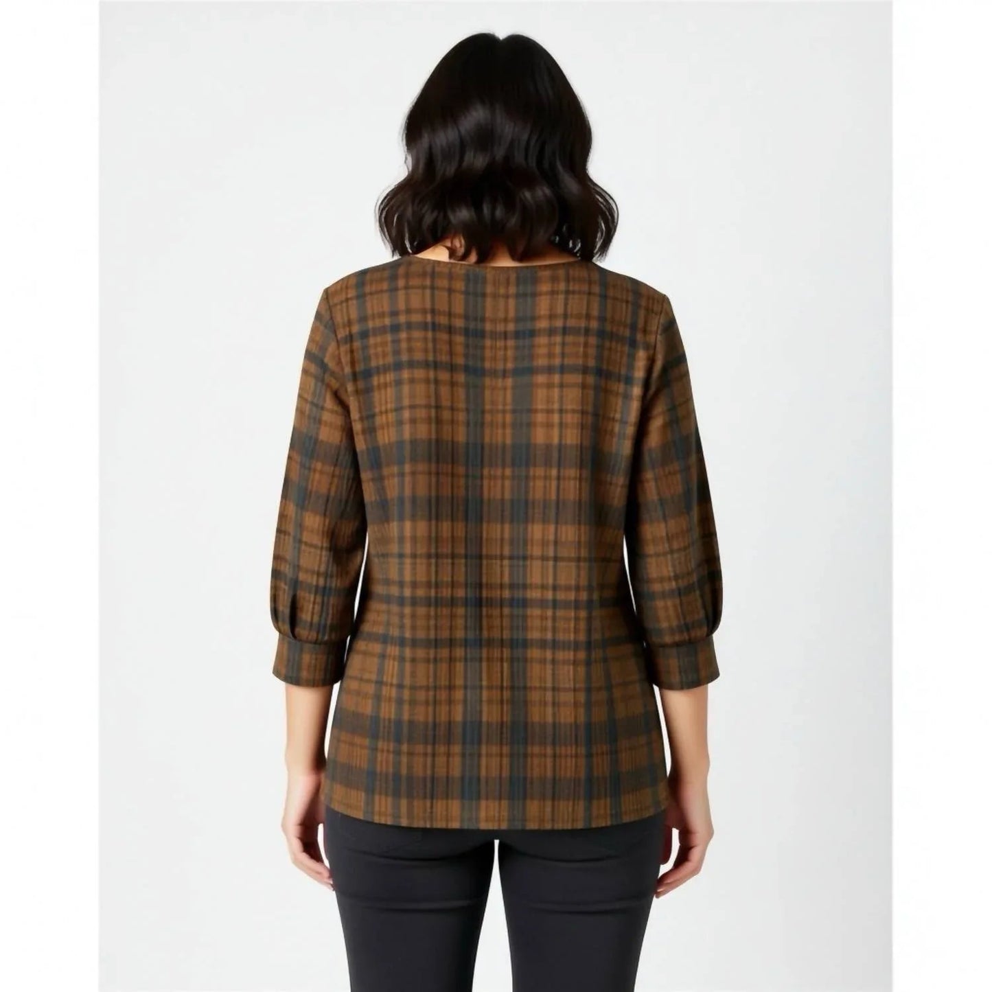 Plaid Knit Top