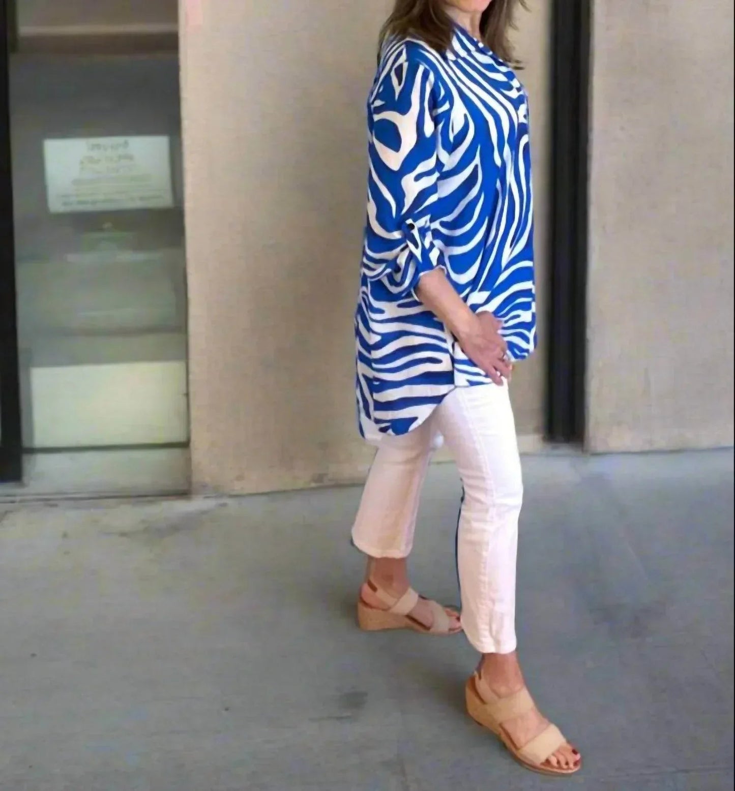 Zebra Stripe Print Shirt