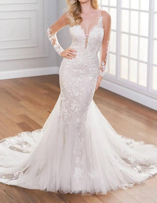 Catalina Schiffli Lace Appliqué Wedding Dress