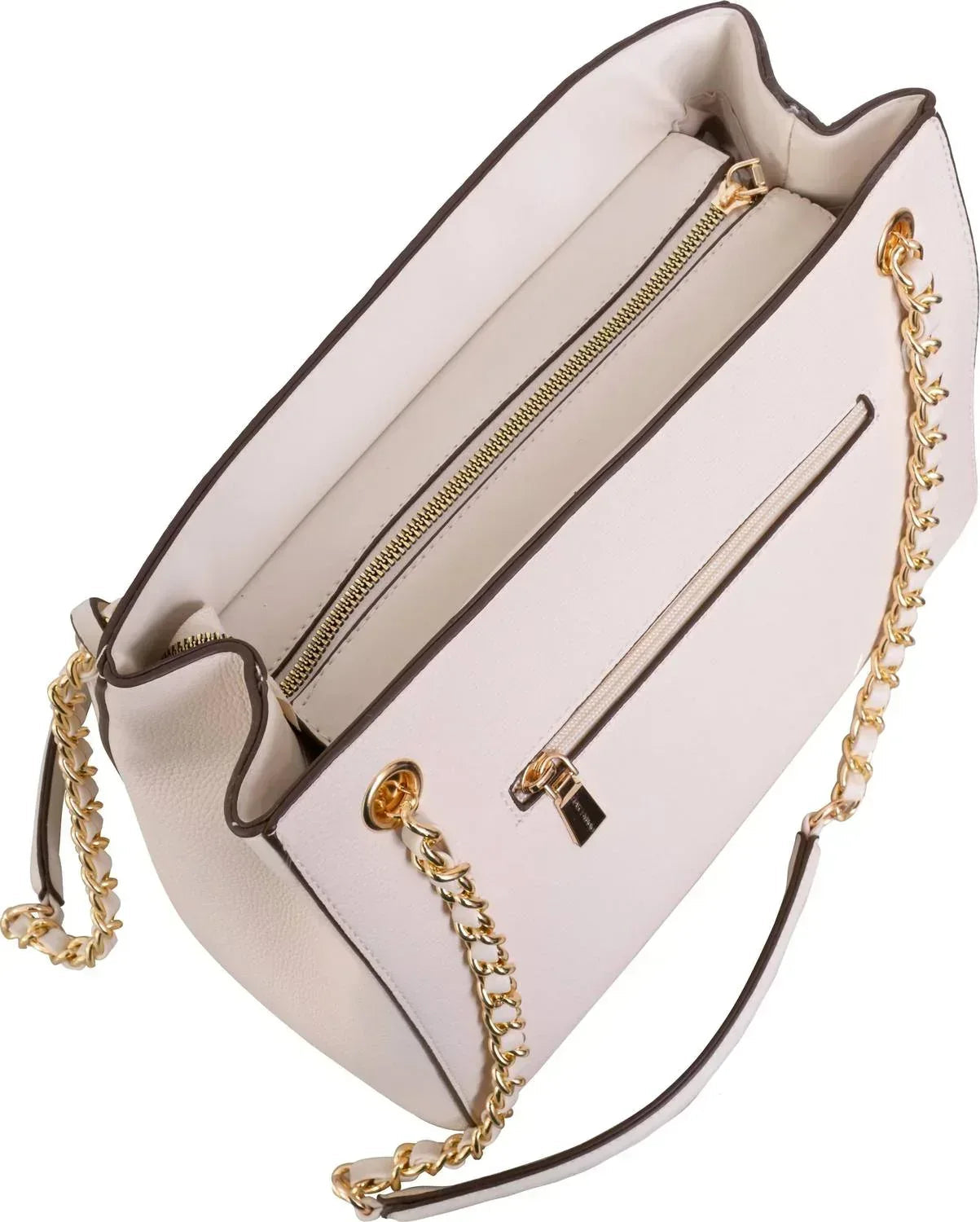 Women's Pebble Grain Double Handle Chain Tote Bag