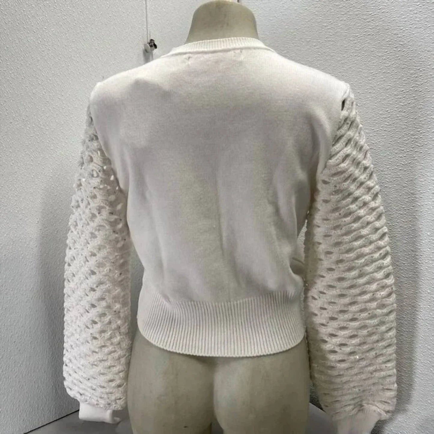 Women’s Sequin Braided Long Sleeve Soft Sweater