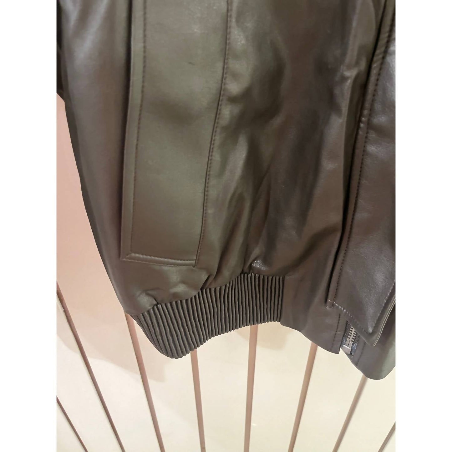 Damen Kunstleder Langarmjacke