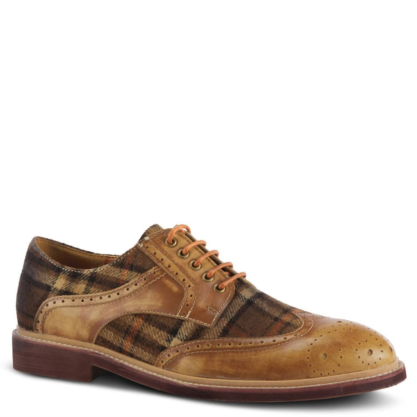 Thavo Oxford-Schuh für Herren mit Karomuster