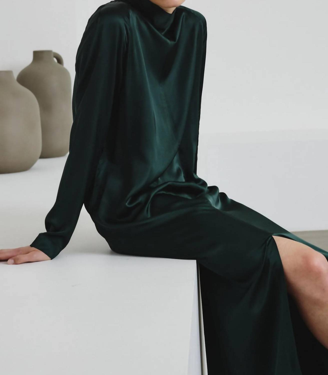 Satin-Maxikleid