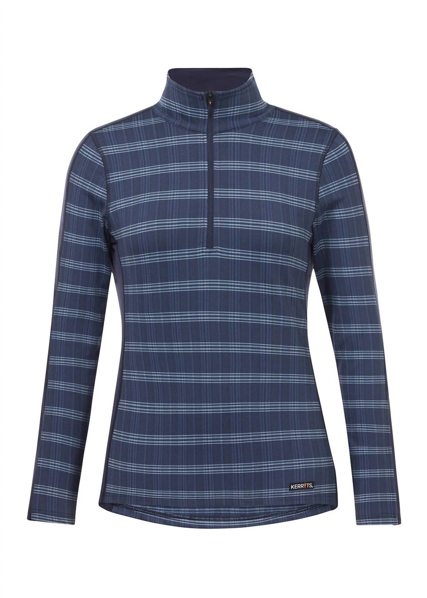 Stretch Plaid Quarter Zip Mid-layer Top