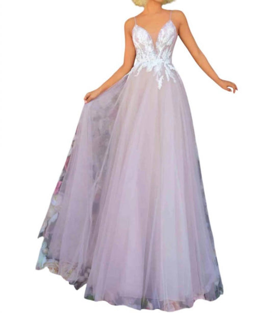 A-line V-neck Maxi Dress