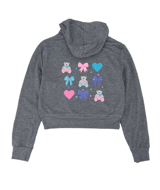 Mädchen-Tate-Teddy-Kapuzenpullover mit Schleifentasche