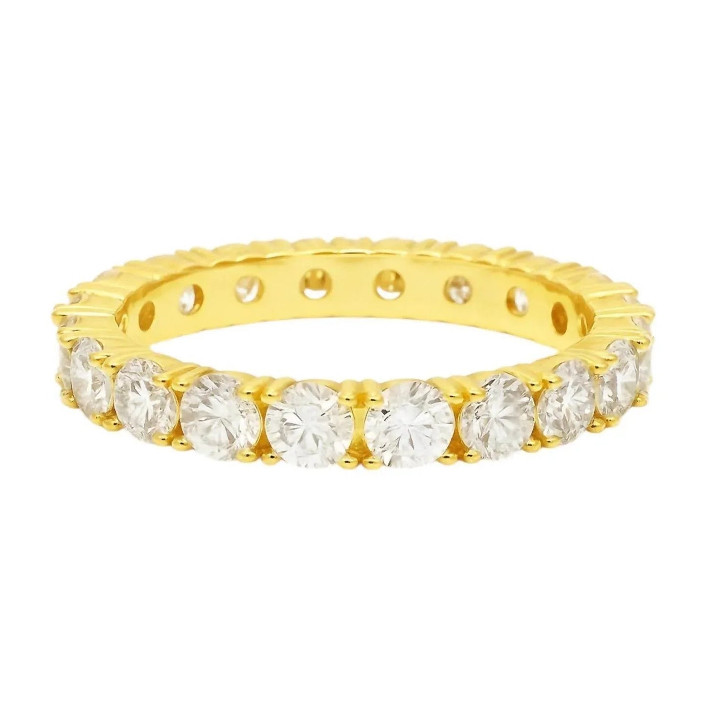 Women's Sterling Silver Moissanite Eternity Band Ring