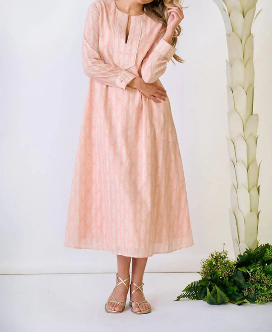 Kaftan-Midi-Kleid mit langen Ärmeln