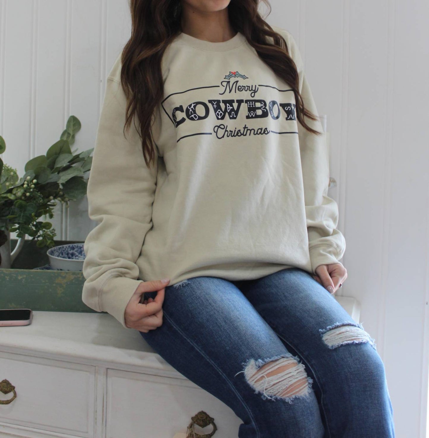 Merry Cowboy Christmas Sweatshirt