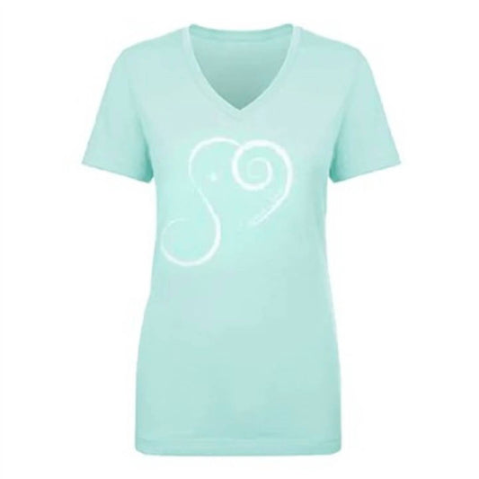Women's Elephant Spirit Cotton Blend V-Neck Short Sleeve T-Shirt