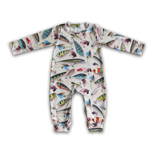 Baby Strampler langarm mit Fischmuster