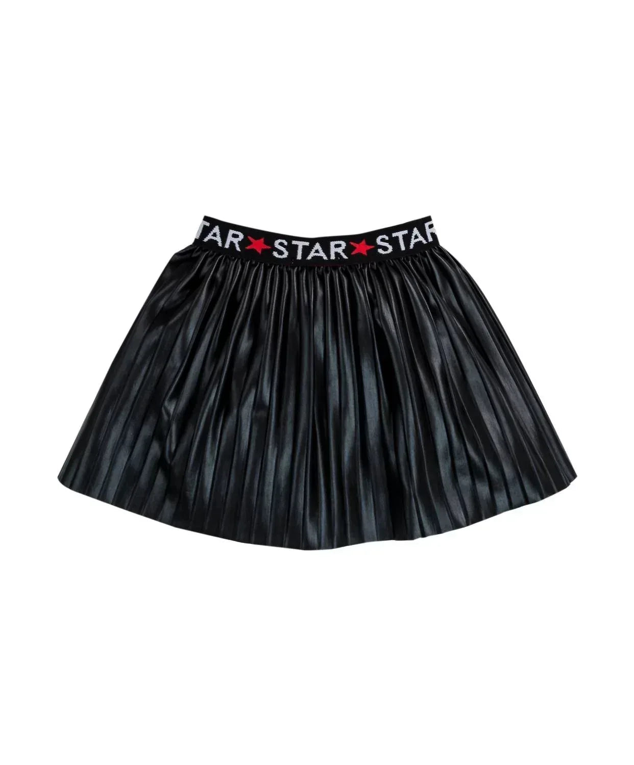 Girl's Pleated Faux Leather Skirt