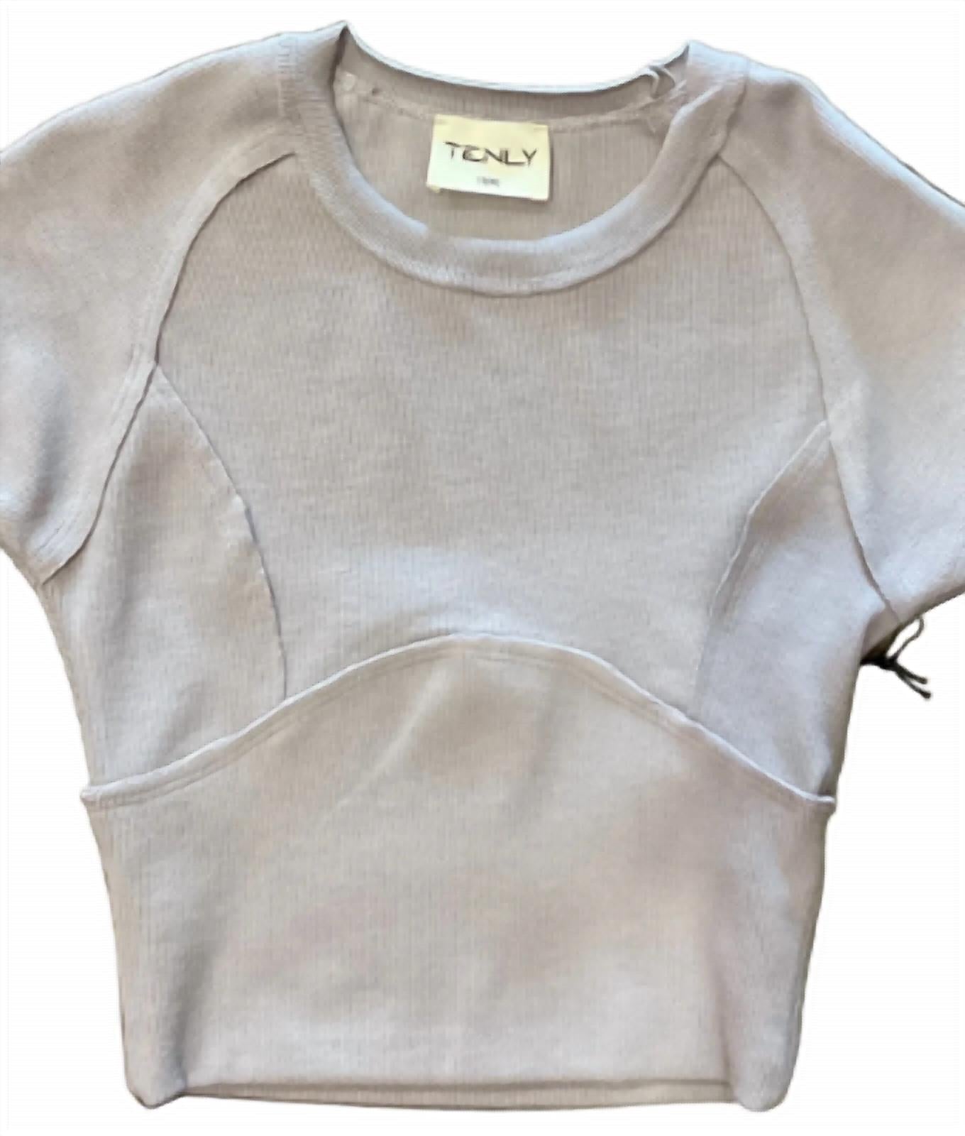 Girl's Rayon Rib Cap Sleeve Tee
