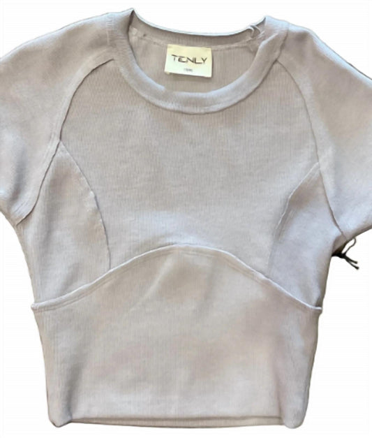 Mädchen Rayon Rippen-T-Shirt mit kurzen Ärmeln