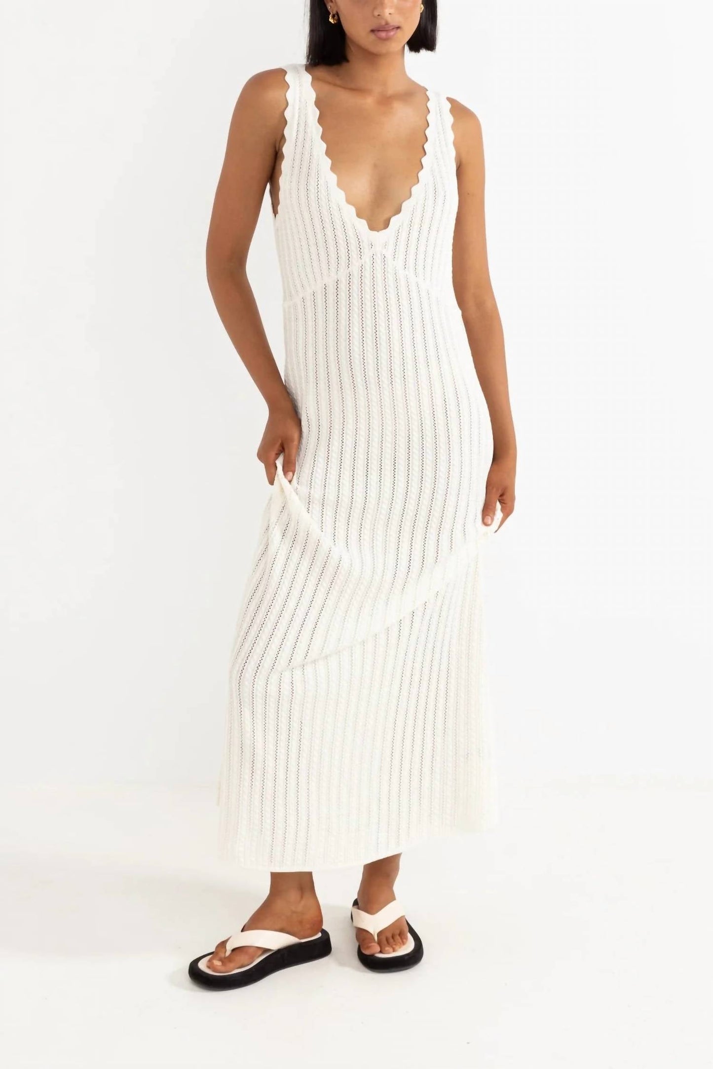 Strickkleid mit Wellenkante
