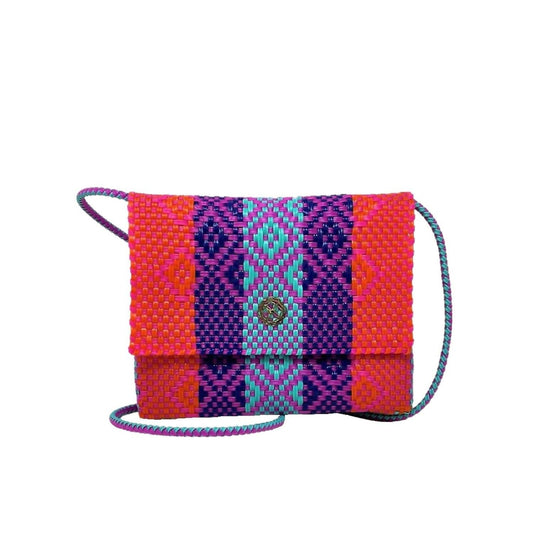 Women's Colorful Woven Long Braided Strap Crossbody Bag