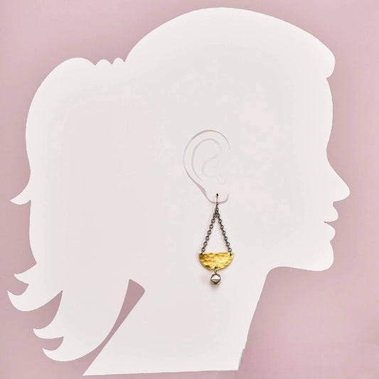 Women's Hammered Half Moon Earrings