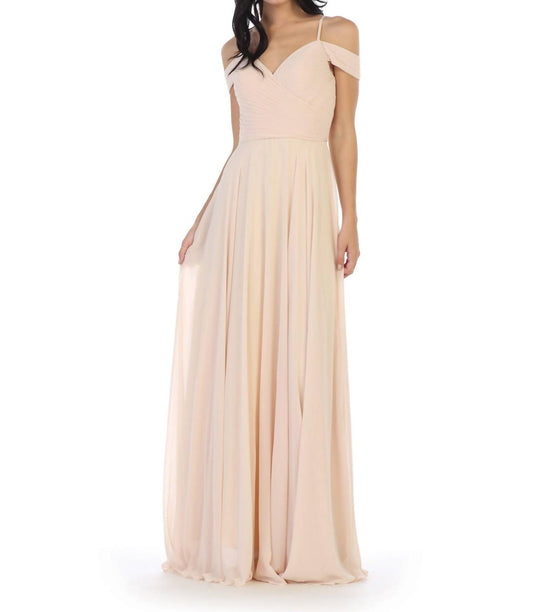 Flowy Chiffon Off Shoulder Dress