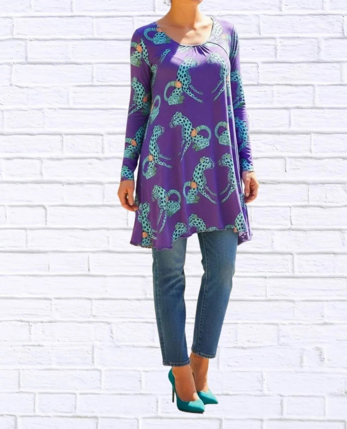 Sibella Pleated Front Long Sleeve Blouse