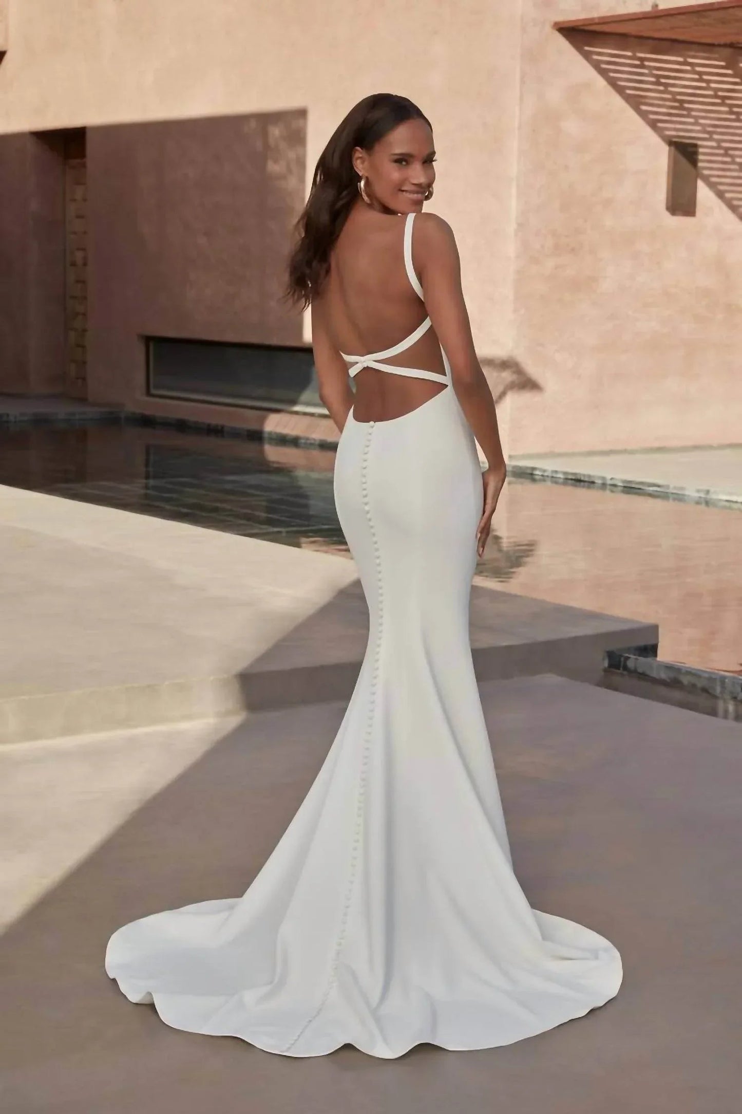 Square Neck Wedding Gown