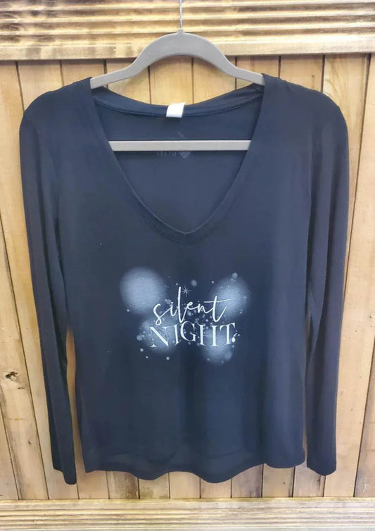 Women's Silent Night Slouchy V-neck Top