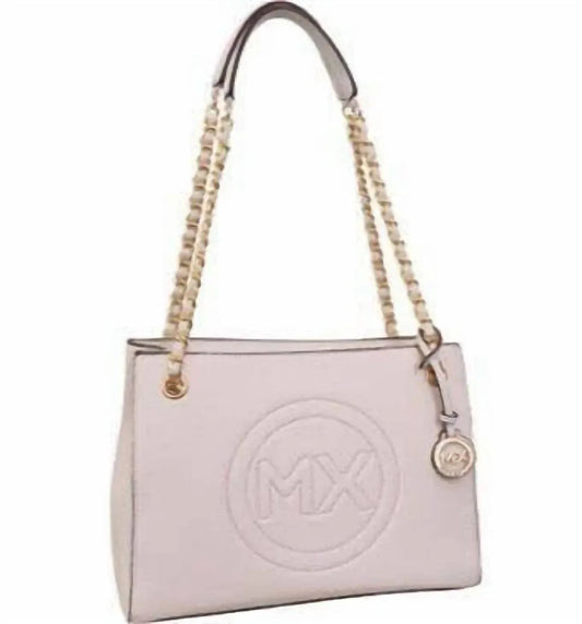 Women's Pebble Grain Double Handle Chain Tote Bag