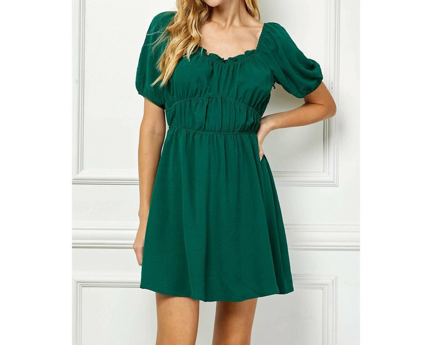 Puff Sleeve With Juliette Waist Tiered Dress