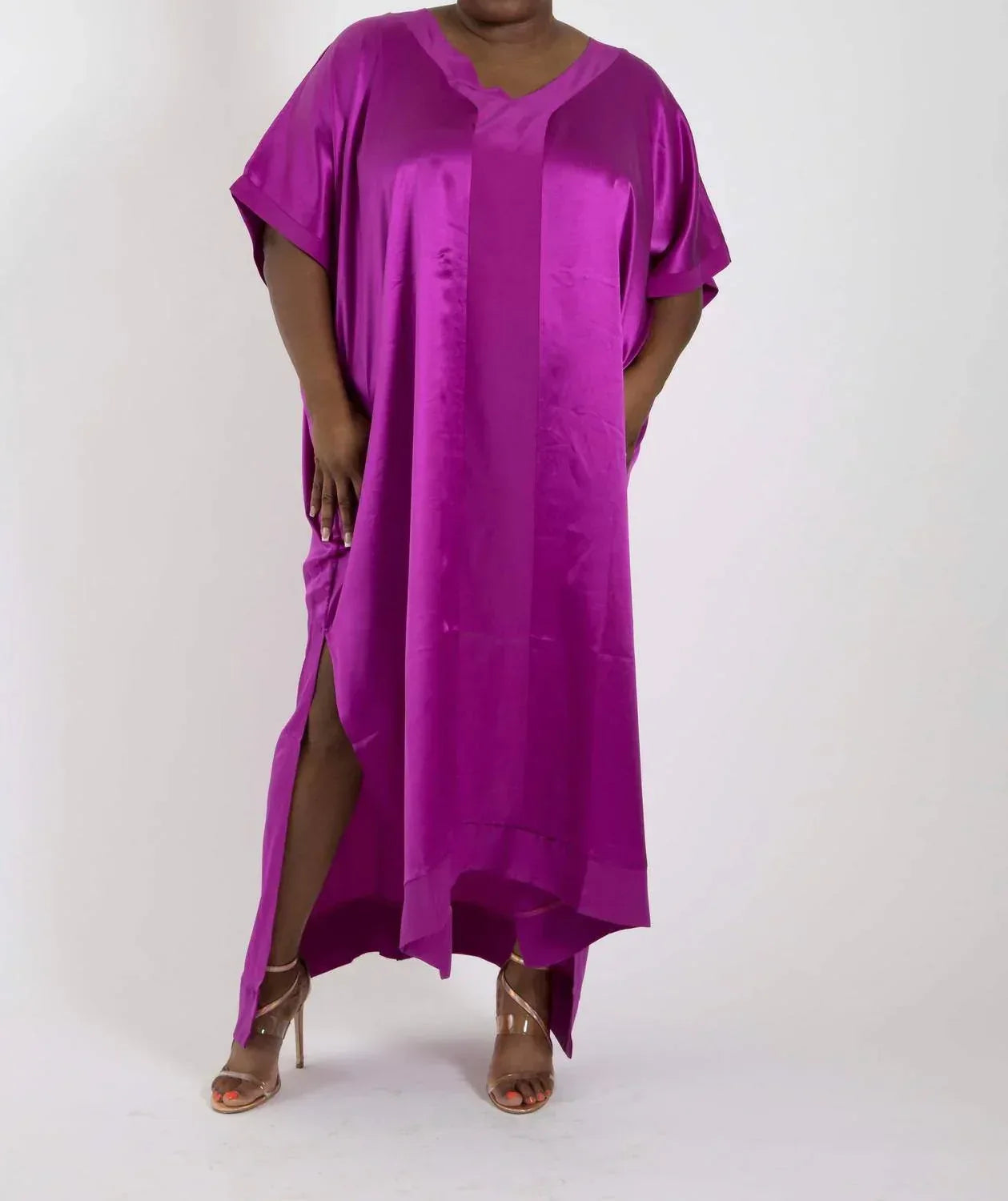 Muse Italian Silk Charmeuse Caftan Dress